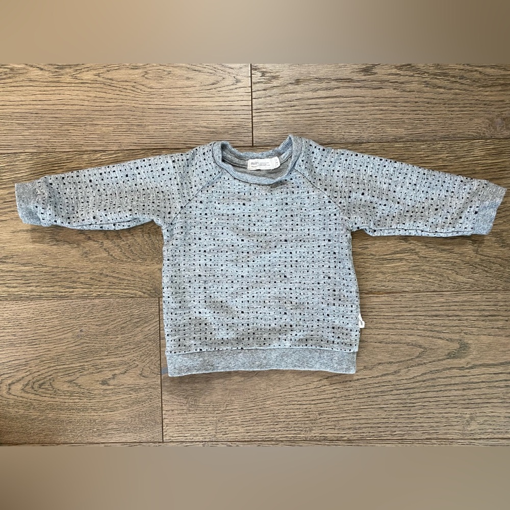 Miles Gray and Black Sweatshirt size 6 months.